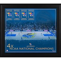 Kansas Jayhawks Framed 15" x 17" Basketball Team Championship Count Collage