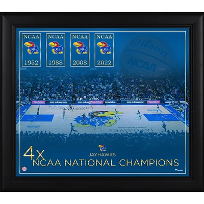 Kansas Jayhawks Framed 15" x 17" Basketball Team Championship Count Collage