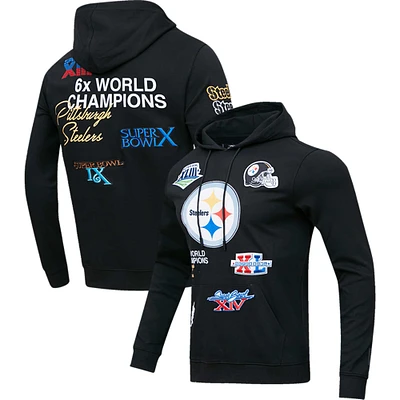 Men's Pro Standard Black Pittsburgh Steelers 6x Super Bowl Champions Pullover Hoodie