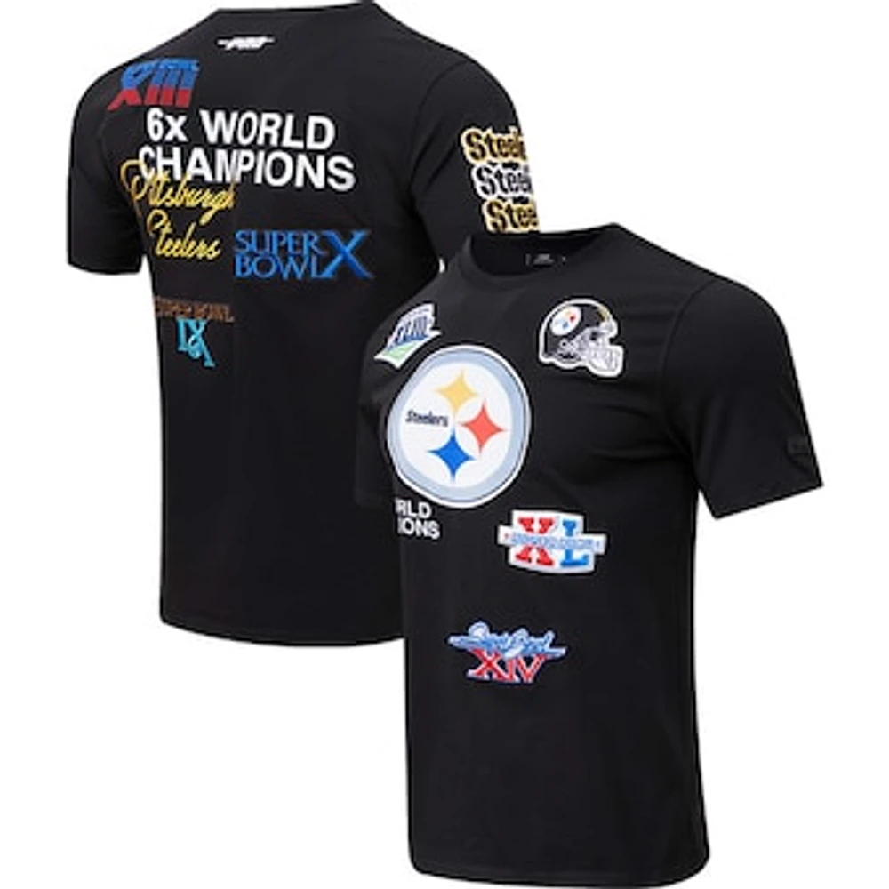 Men's Pro Standard Black Pittsburgh Steelers 6x Super Bowl Champions T-Shirt