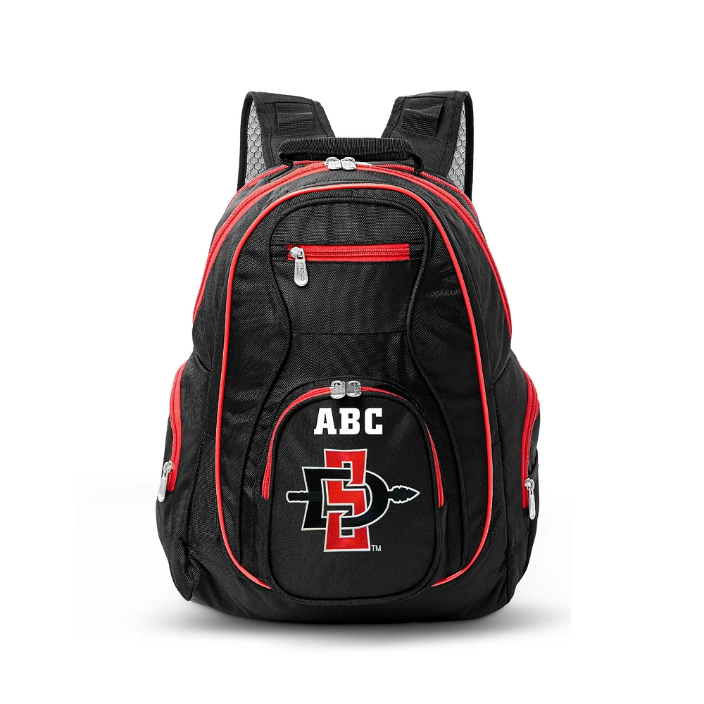 MOJO Black San Diego State Aztecs Personalized Premium Color Trim Backpack
