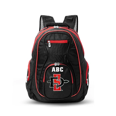 MOJO Black San Diego State Aztecs Personalized Premium Color Trim Backpack