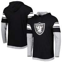 Men's New Era Black Las Vegas Raiders Long Sleeve Hoodie T-Shirt