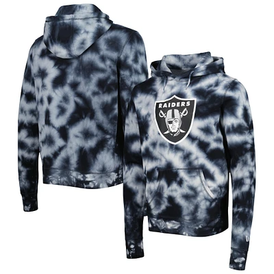 Men's New Era Black Las Vegas Raiders Team Tie-Dye Pullover Hoodie