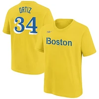 Youth Nike David Ortiz Gold Boston Red Sox Name & Number T-Shirt