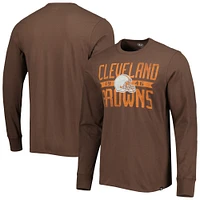 Men's '47 Brown Cleveland Browns Brand Wide Out Franklin Long Sleeve T-Shirt