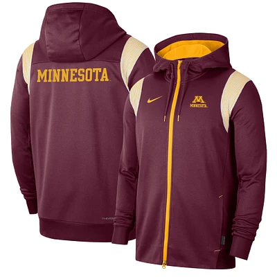 Men's Nike Maroon Minnesota Golden Gophers Sideline Performance Full-Zip Hoodie