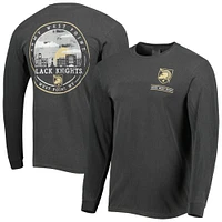 Men's Black Army Knights Circle Campus Scene Long Sleeve T-Shirt