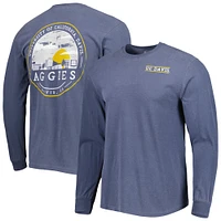 Men's Navy UC Davis Aggies Circle Campus Scene Long Sleeve T-Shirt