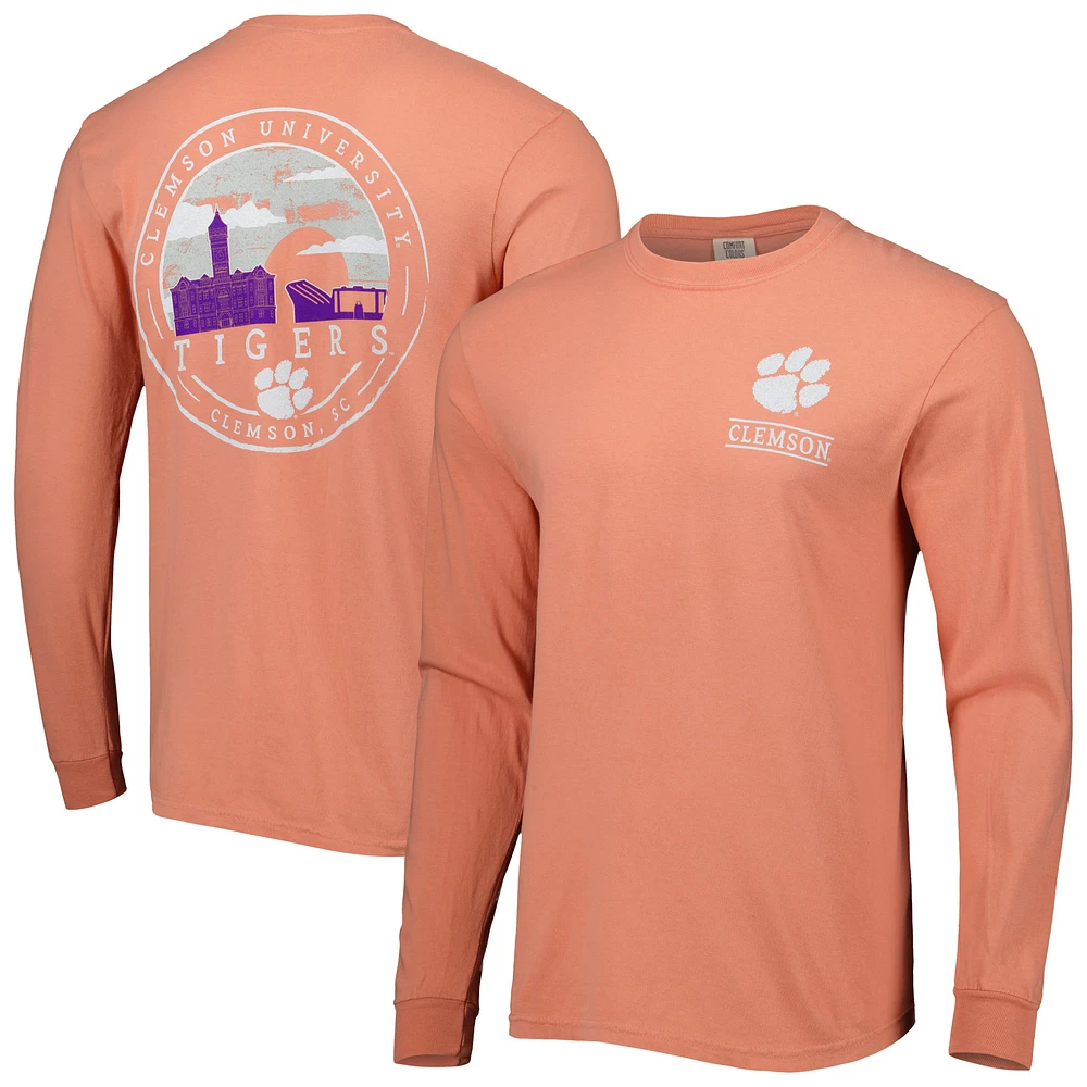 Men's Orange Clemson Tigers Circle Campus Scene Long Sleeve T-Shirt