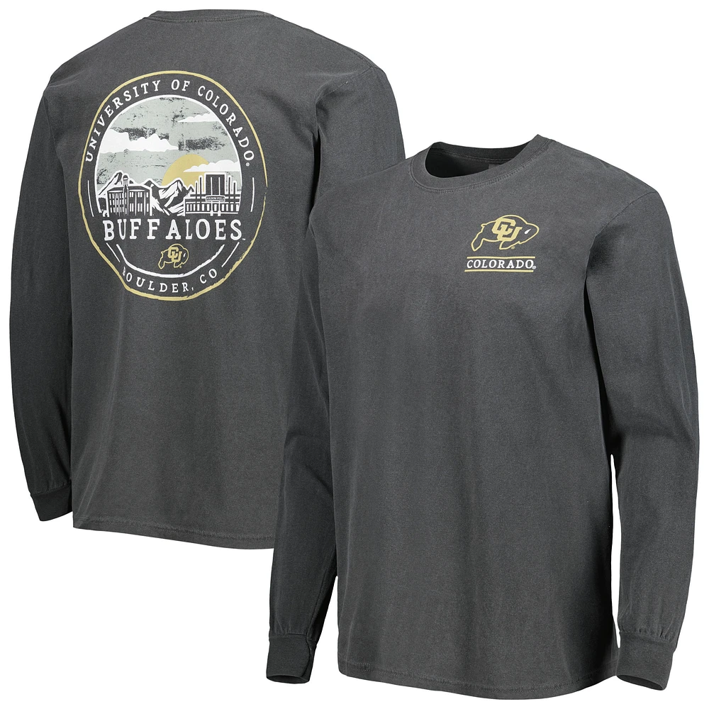 Men's Black Colorado Buffaloes Circle Campus Scene Long Sleeve T-Shirt