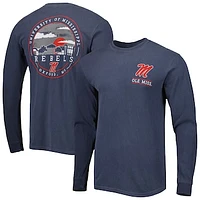 Men's Navy Ole Miss Rebels Circle Campus Scene Long Sleeve T-Shirt