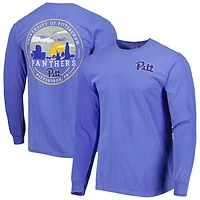 Men's Royal Pitt Panthers Circle Campus Scene Long Sleeve T-Shirt