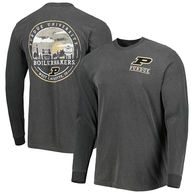 Men's Black Purdue Boilermakers Circle Campus Scene Long Sleeve T-Shirt