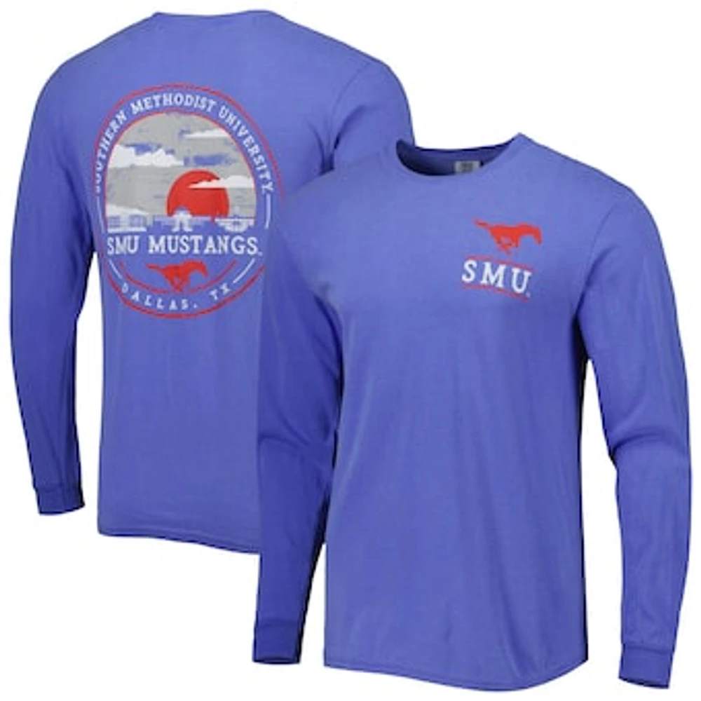 Men's Royal SMU Mustangs Circle Campus Scene Long Sleeve T-Shirt