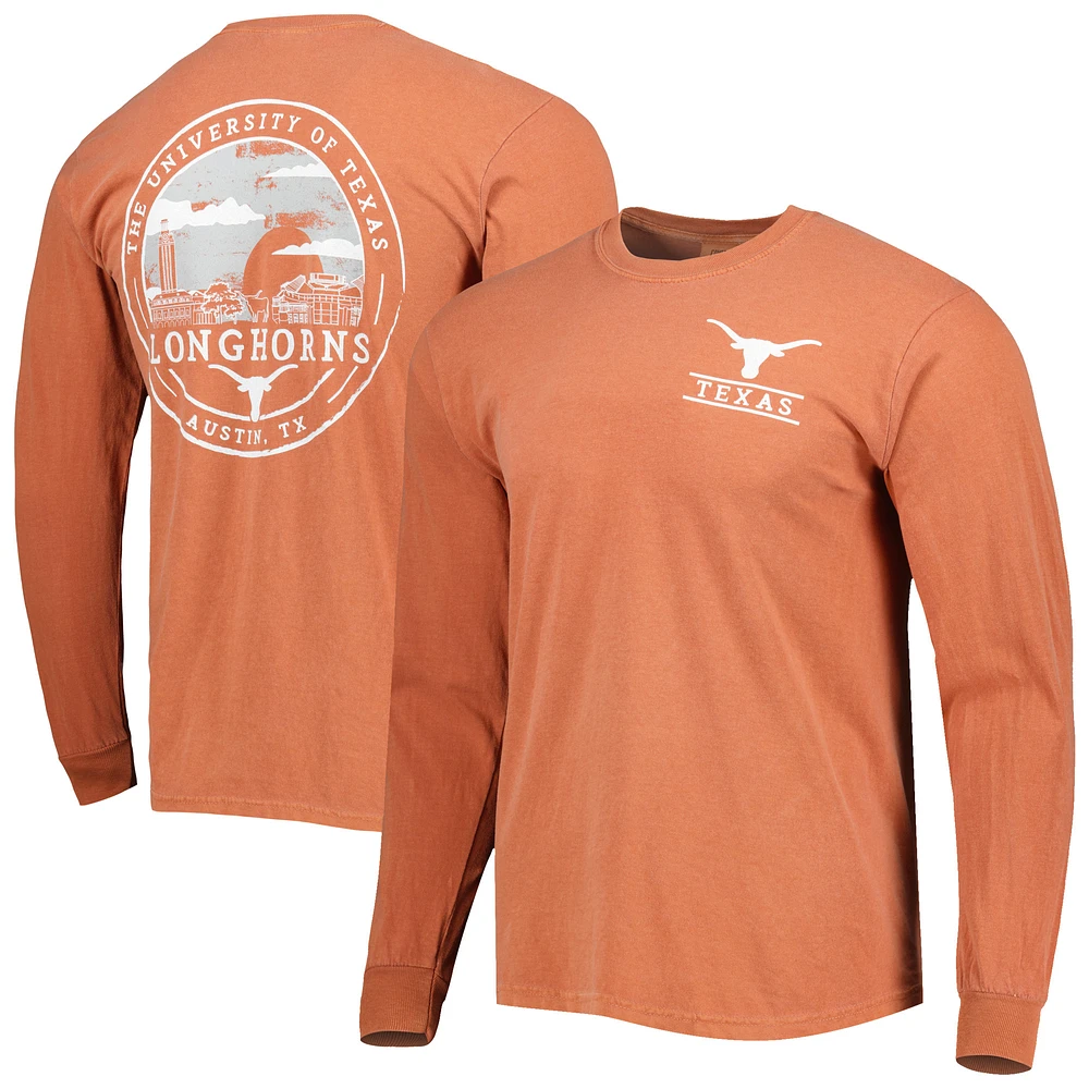 Men's Texas Orange Longhorns Circle Campus Scene Long Sleeve T-Shirt