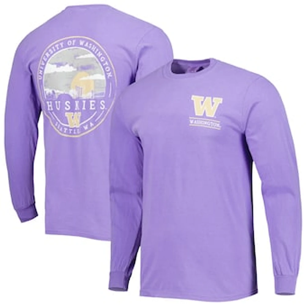 Men's Purple Washington Huskies Circle Campus Scene Long Sleeve T-Shirt