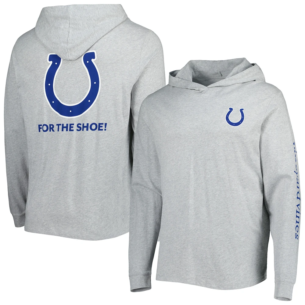 Men's Vineyard Vines Heathered Gray Indianapolis Colts Local Long Sleeve Hoodie T-Shirt