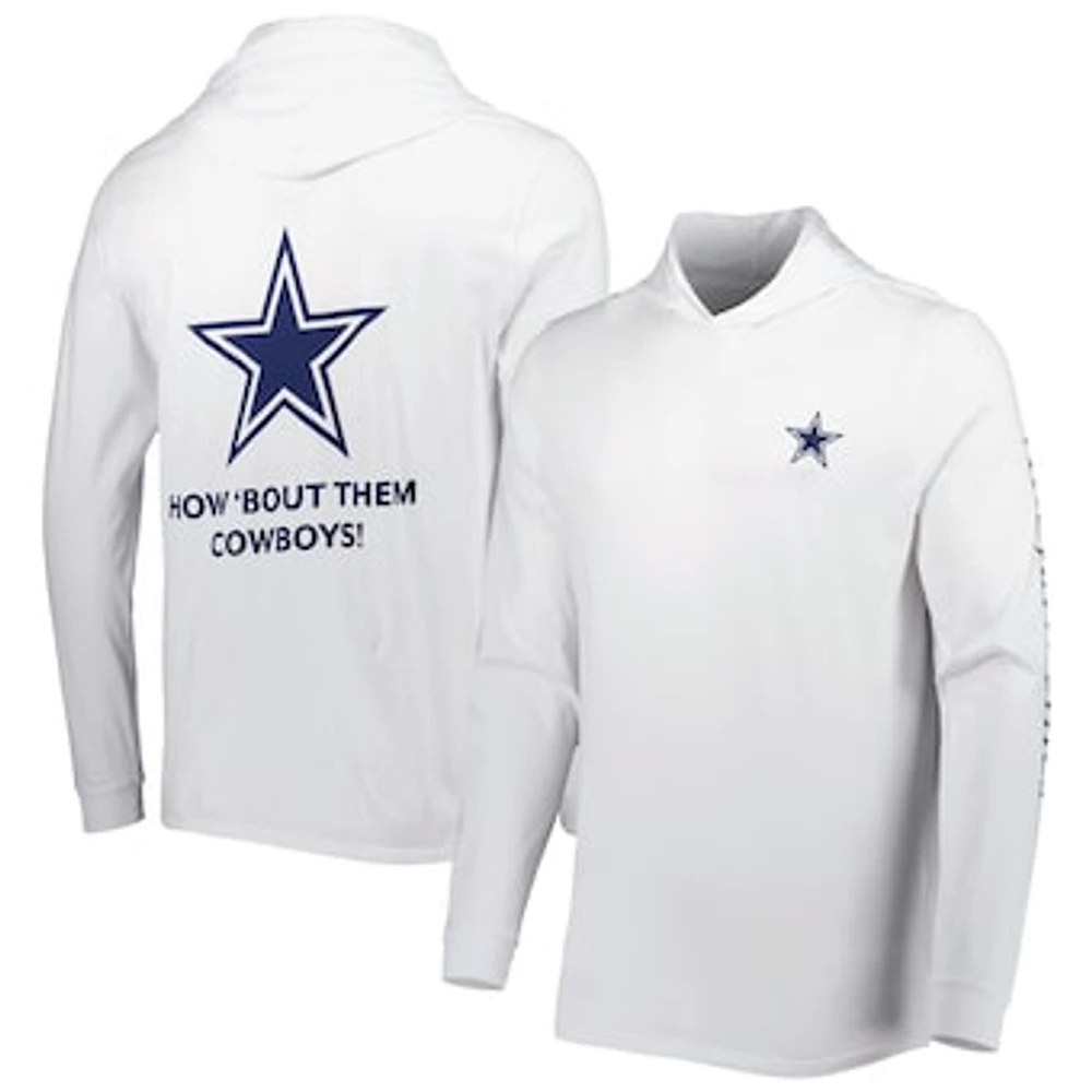 Men's Vineyard Vines White Dallas Cowboys Local Long Sleeve Hoodie T-Shirt