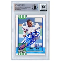 Emmitt Smith Dallas Cowboys Autographed 1990 Topps Traded #27T Beckett Fanatics Witnessed Authenticated 10 Rookie Card