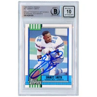 Emmitt Smith Dallas Cowboys Autographed 1990 Topps Traded #27T Beckett Fanatics Witnessed Authenticated 10 Rookie Card