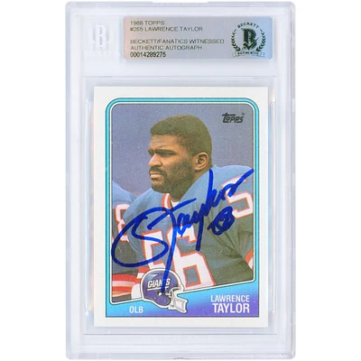 Lawrence Taylor New York Giants Autographed 1988 Topps #285 Beckett Fanatics Witnessed Authenticated Card