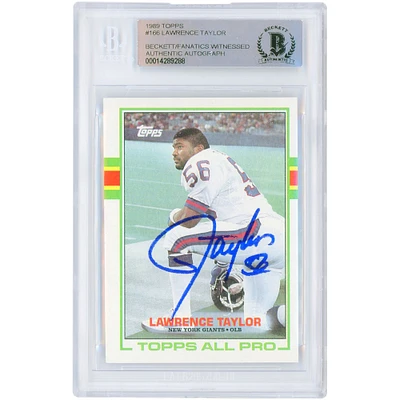 Lawrence Taylor New York Giants Autographed 1989 Topps #166 Beckett Fanatics Witnessed Authenticated Card