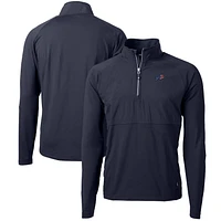 Men's Cutter & Buck Navy Buffalo Bills Adapt Eco Knit Hybrid Recycled Quarter-Zip Pullover Top