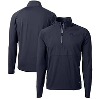 Men's Cutter & Buck Navy Baltimore Ravens Adapt Eco Knit Hybrid Recycled Quarter-Zip Pullover Top