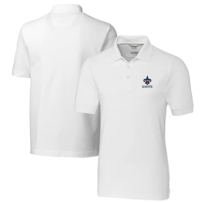 Men's Cutter & Buck White New Orleans Saints Advantage Tri-Blend Pique Polo