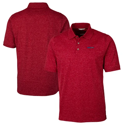 Men's Cutter & Buck Heathered Scarlet San Francisco 49ers Americana Advantage Space Dye Tri-Blend Polo