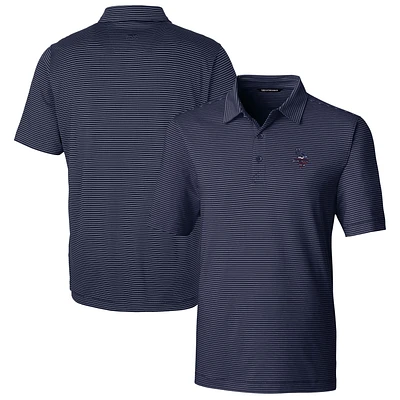 Men's Cutter & Buck Navy Minnesota Vikings Forge Pencil Stripe Polo