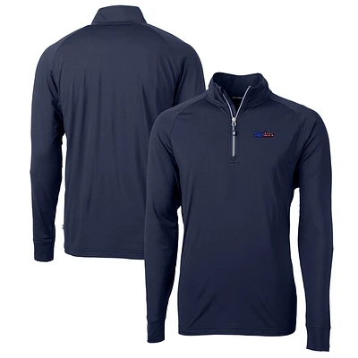 Men's Cutter & Buck Navy Pittsburgh Steelers Big Tall Adapt Eco Knit Stretch Recycled Quarter-Zip Pullover Top
