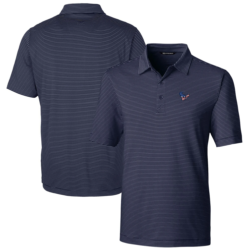 Men's Cutter & Buck Navy Houston Texans Big Tall Forge Pencil Stripe Stretch Polo