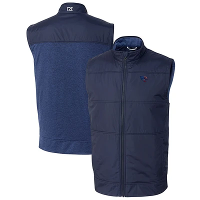 Men's Cutter & Buck Navy Jacksonville Jaguars Big & Tall Stealth Hybrid Windbreaker Full-Zip Vest