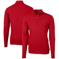 Men's Cutter & Buck Red Miami Dolphins Big & Tall Virtue Eco Pique Recycled Quarter-Zip Jacket