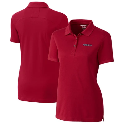 Women's Cutter & Buck Scarlet San Francisco 49ers Advantage DryTec Tri-Blend Pique Polo