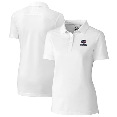 Women's Cutter & Buck White Green Bay Packers Advantage DryTec Tri-Blend Pique Polo