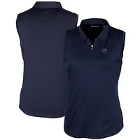 Women's Cutter & Buck Navy New York Giants Forge DryTec Stretch Sleeveless Polo