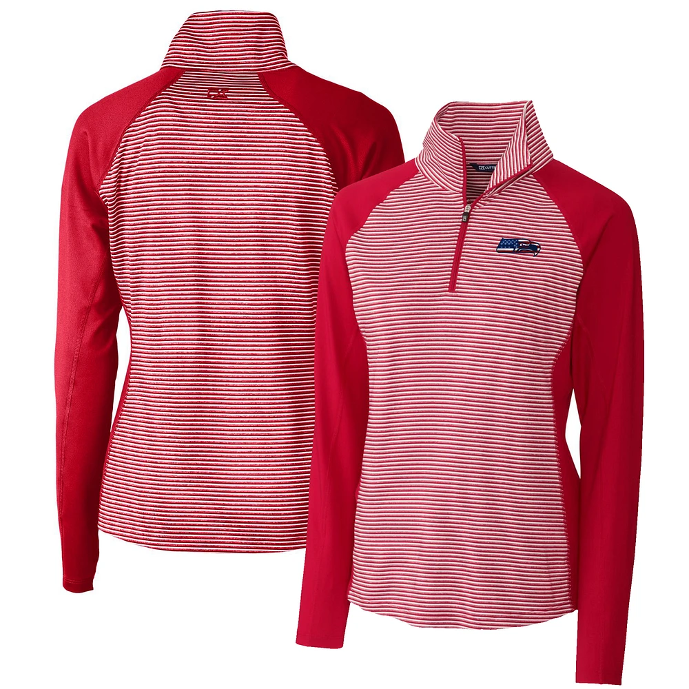 Women's Cutter & Buck Cardinal Seattle Seahawks Forge Tonal Half-Zip Top