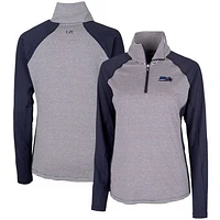Women's Cutter & Buck Navy Seattle Seahawks Forge Tonal Half-Zip Top