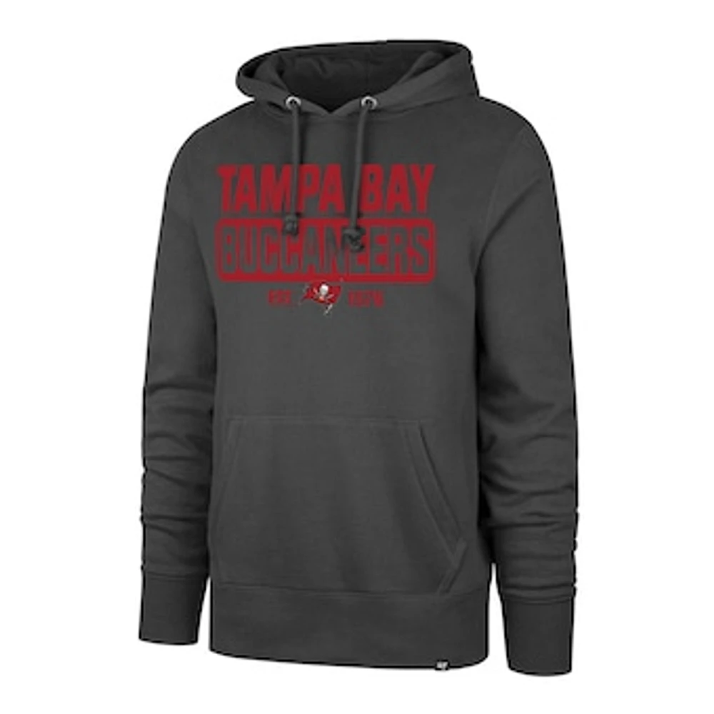 Men's '47 Pewter Tampa Bay Buccaneers Box Out Headline Pullover Hoodie