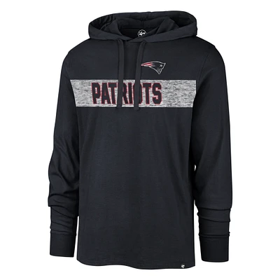 Men's '47 Navy New England Patriots Field Franklin Hooded Long Sleeve T-Shirt