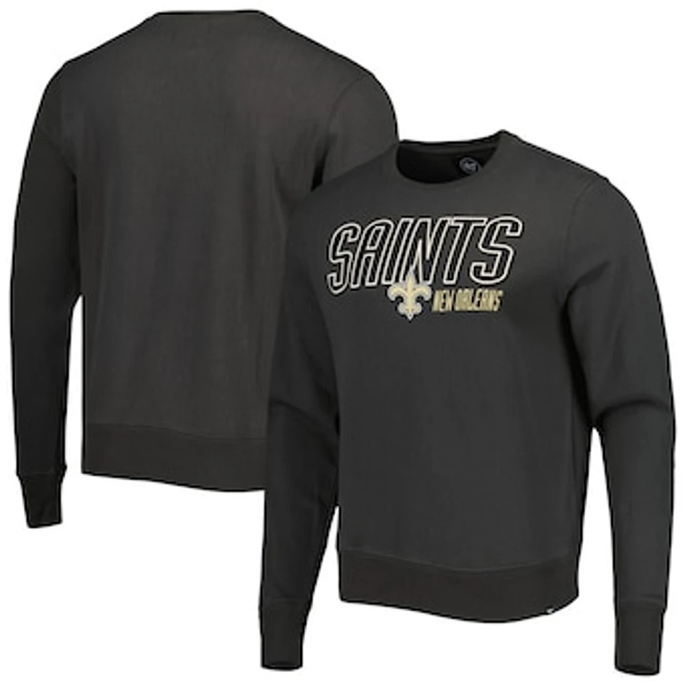 Men's '47 Charcoal New Orleans Saints Locked Headline Pullover Sweatshirt