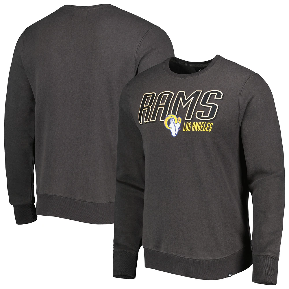 Men's '47 Charcoal Los Angeles Rams Locked Headline Pullover Sweatshirt