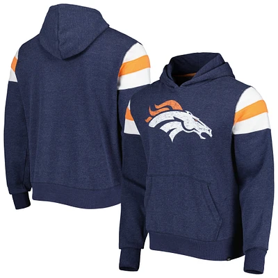 Men's '47 Heathered Navy Denver Broncos Premier Nico Pullover Hoodie