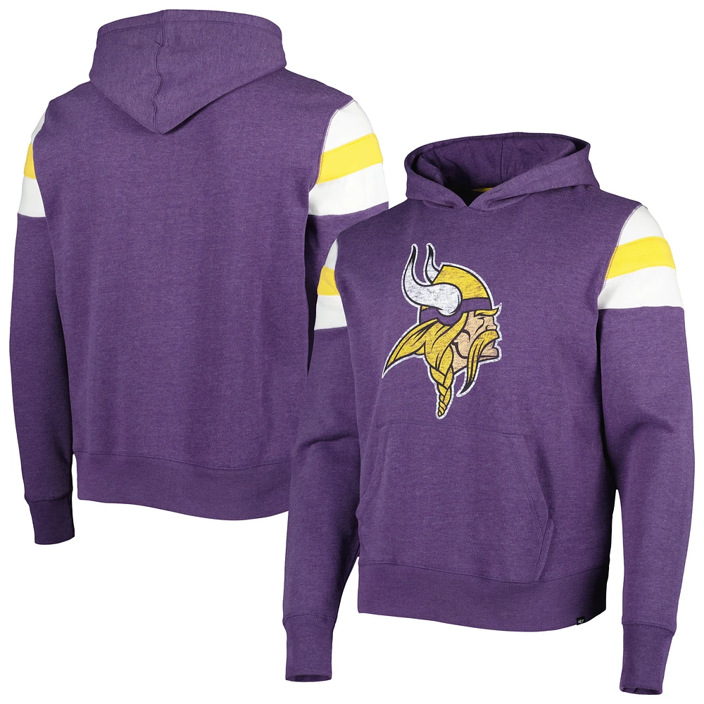 Men's '47 Heathered Heather Purple Minnesota Vikings Premier Nico Pullover Hoodie