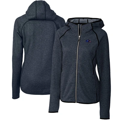 Women's Cutter & Buck Heathered Navy Baltimore Ravens Mainsail Full-Zip Jacket