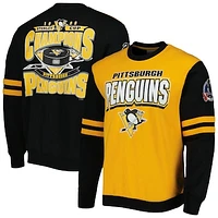 Men's Mitchell & Ness Gold/Black Pittsburgh Penguins 1992 Stanley Cup Champions Pullover Sweatshirt