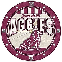 Texas A&M Aggies 12" Art-Glass Wall Clock